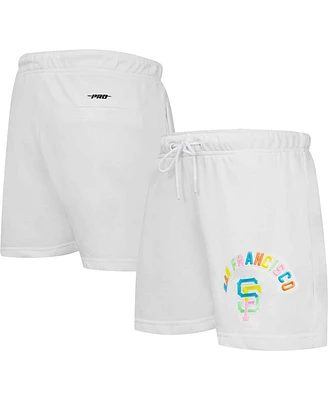 Pro Standard Women's White San Francisco Giants Washed Neon Shorts