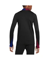 Nike Big Boys and Girls Black Barcelona 2024/25 Strike Drill Quarter-Zip Long Sleeve Performance Training Top