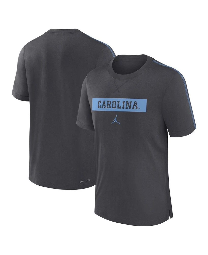 Jordan Men's Anthracite North Carolina Tar Heels 2024/25 Sideline Player Performance Tri-Blend T-Shirt