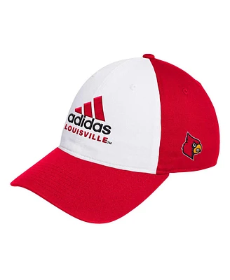 Adidas Men's White/Red Louisville Cardinals Slouch Adjustable Hat