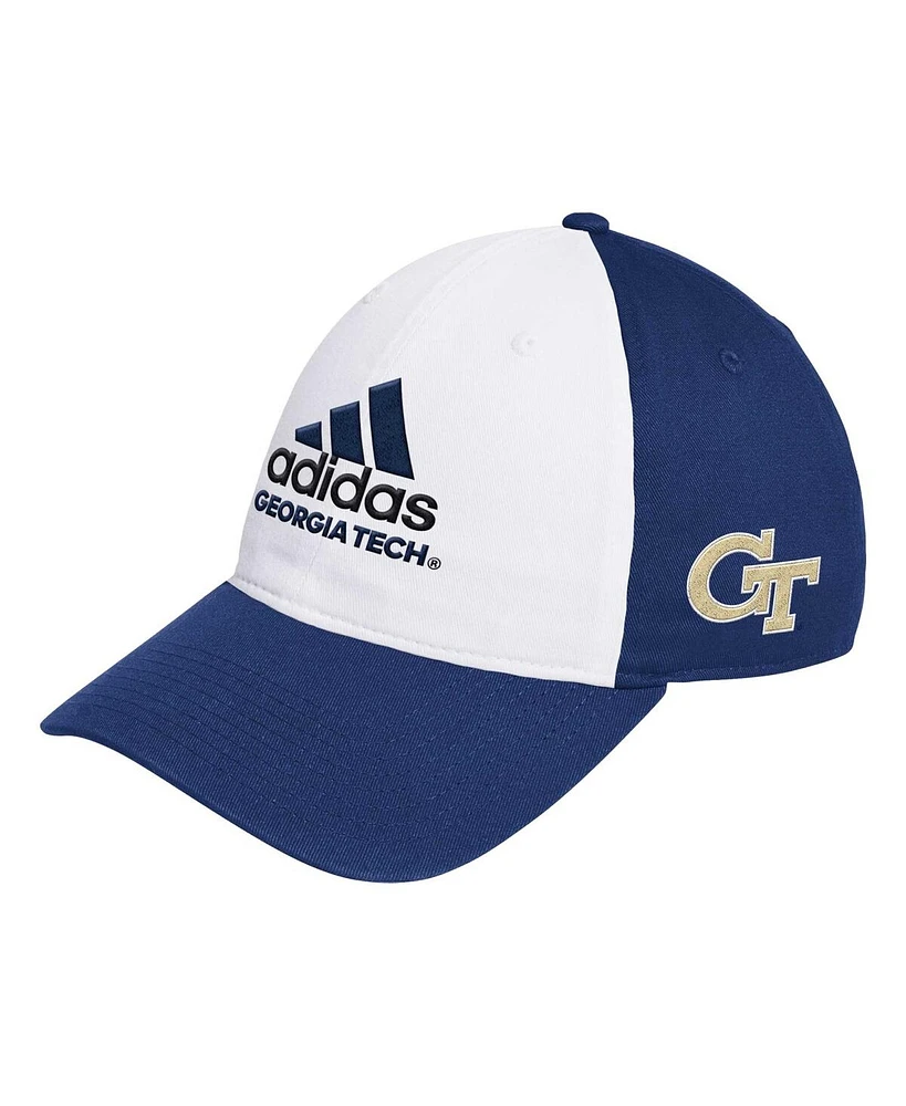 Adidas Men's White/Navy Georgia Tech Yellow Jackets Slouch Adjustable Hat