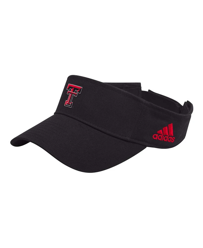 Adidas Men's Black Texas Tech Red Raiders Locker Room Team Adjustable Visor