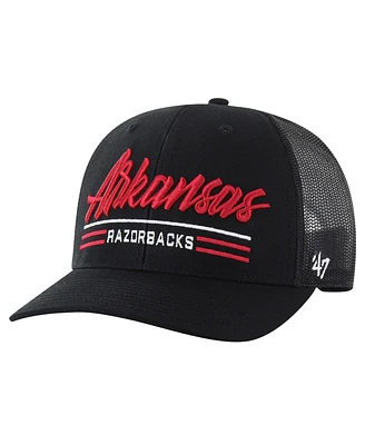 '47 Brand Men's Black Arkansas Razorbacks Garner Trucker Adjustable Hat