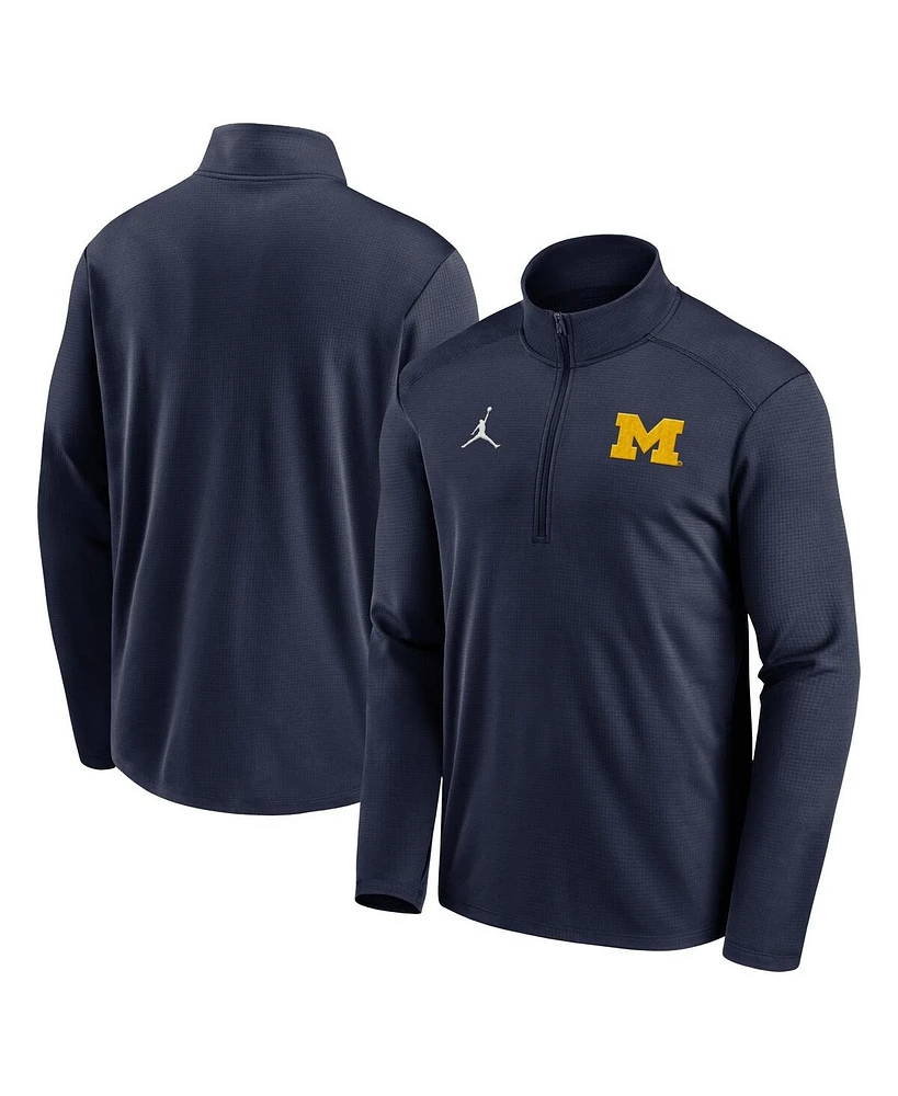 Jordan Men's Navy Michigan Wolverines Primetime Pacer Performance Half-Zip Top