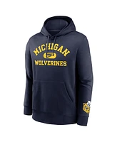 Nike Men's Navy Michigan Wolverines Legacy Foundational Two-Hit Club Performance Pullover Hoodie