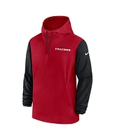 Nike Men's Red/Black Atlanta Falcons 2024/25 Sideline Pre-Game Player 1/2-Zip Hoodie Jacket