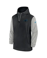 Nike Men's Black/Gray Carolina Panthers 2024/25 Sideline Pre-Game Player 1/2-Zip Hoodie Jacket