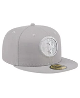 New Era Men's Gray Pittsburgh Steelers Color Pack 59FIFTY Fitted Hat