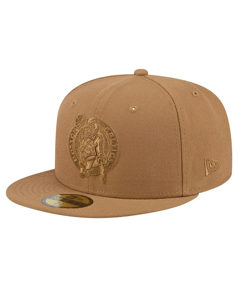 New Era Men's Tan Boston Celtics 59FIFTY Fitted Hat