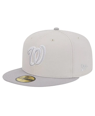 New Era Men's Khaki/Gray Washington Nationals Two-Tone Color Pack 59FIFTY Fitted Hat