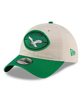 New Era Men's Stone/Green Philadelphia Eagles 2024 Sideline Historic 9TWENTY Adjustable Hat