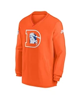 Nike Men's Orange Denver Broncos Throwback Logo Long-Sleeve V-Neck Windshirt