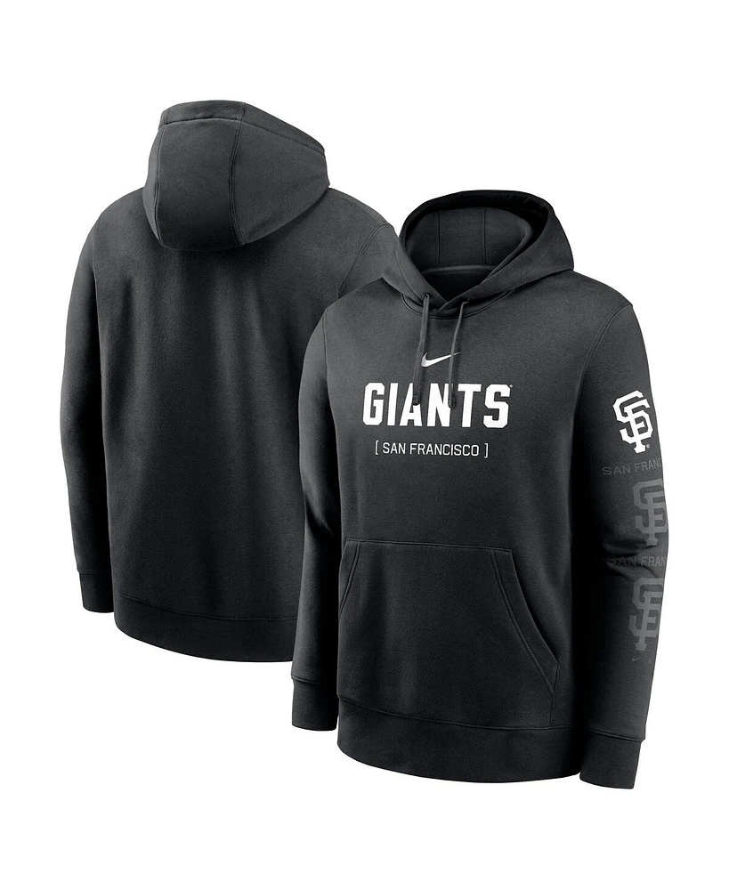 Nike Men's Black San Francisco Giants Fashion Club Pullover Hoodie