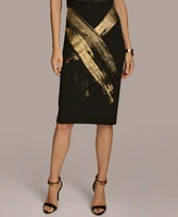 Donna Karan New York Women's Metallic-Print Skirt