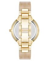 Anne Klein Women's Quartz Boyfriend Acetate and Gold-Tone Metal Alloy Bangle Watch, 35.5mm