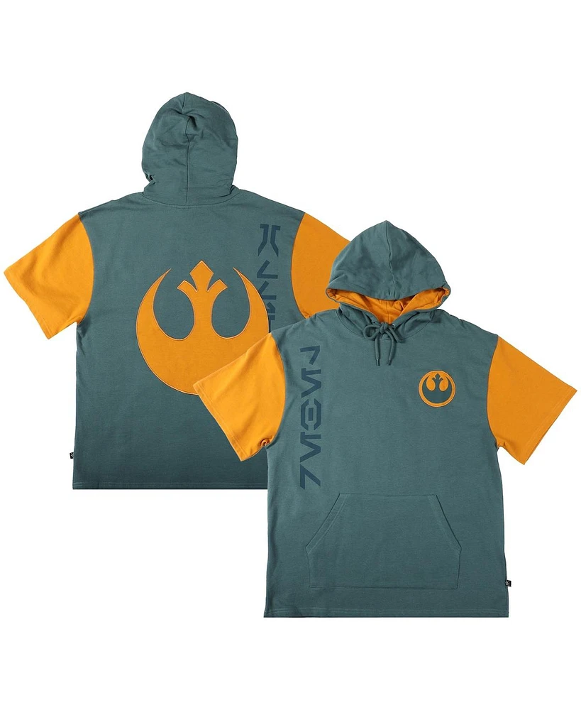 Heroes & Villains Men's and Women's Green Star Wars Rebel Alliance Short Sleeve Pullover Hoodie