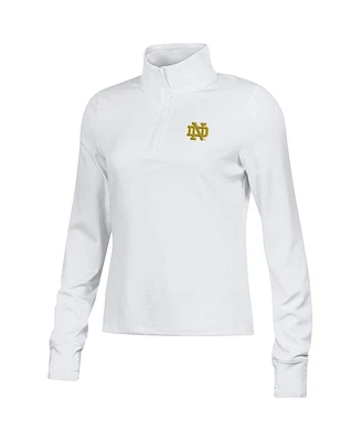 Under Armour Women's White Notre Dame Fighting Irish 2024 Shamrock Series Motion Quarter-Zip Pullover Top