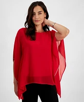 Jm Collection Petite Embellished Chiffon Poncho Top, Created for Macy's