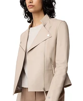 Soia & Kyo Women's Saskia-l Slim-Fit Leather Jacket With Stand Collar