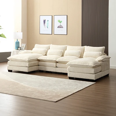 Simplie Fun Modern U-Shape Sectional Sofa with Strong Support