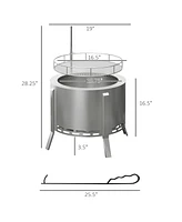 2-in-1 Wood Fire Pit and Bbq Grill