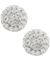 Diamond Cluster Stud Earrings in 14k White Gold (1/2 ct. t.w.)