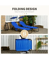 Folding Chaise Lounge Chairs with Canopy