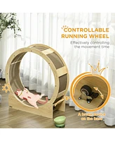 Streamdale Furniture Indoor Cat Exercise Wheel with Brake and Scratching Pads