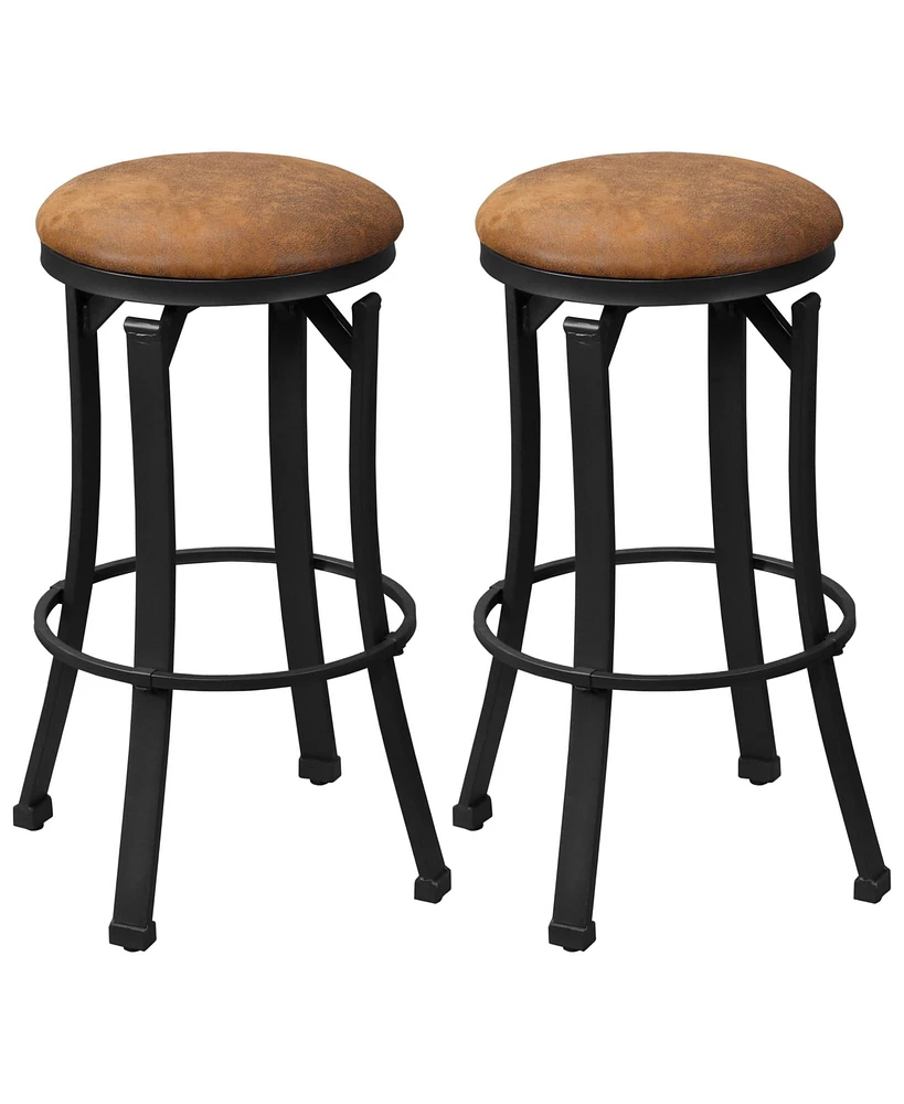 Simplie Fun Vintage Bar Stools with Footrest (Set of 2)