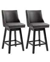 Simplie Fun Swivel Bar Stool Set with Armless Velvet Chairs