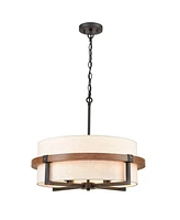 Moose Rustic Drum Chandelier 4-Light Dining Room Chandelier