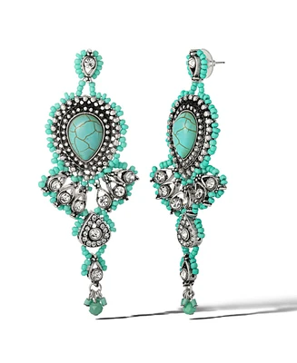 Jessica Simpson Turquiose Bead Statement Earrings