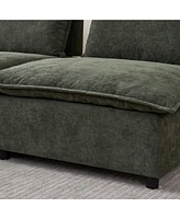 Armless Upholstered Accent Chair with Adjustable Backrest