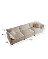 Streamdale Furniture Modern 3-Piece Sofa Set in Beige Chenille