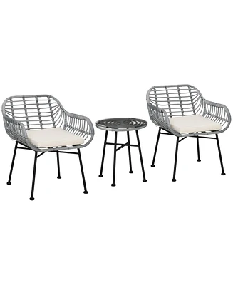 Simplie Fun 3-Piece Rattan Patio Set with Cushions