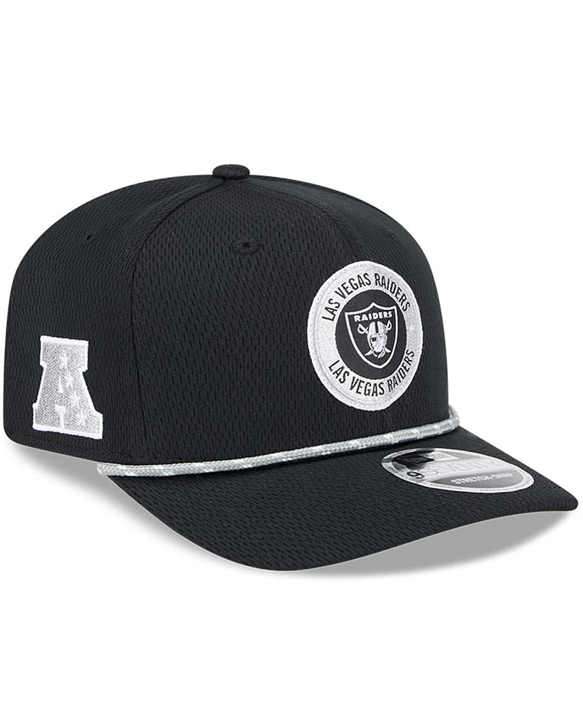 New Era Men's Black Las Vegas Raiders 2024 Sideline 9SEVENTY Stretch-Snap Hat