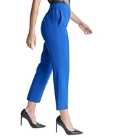 Dkny Petite Solid Elastic-Back Mid-Rise Ankle Pants