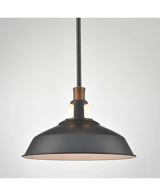 Moose Industrial Black Barn Pendant Light Rod Adjustable Kitchen Lighting