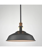 Moose Industrial Black Barn Pendant Light Rod Adjustable Kitchen Lighting