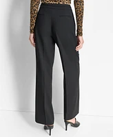 Dkny Women's Mid-Rise Wide-Leg Pleat-Front Pants