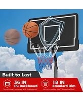 Vebreda Basketball Hoop 5.6-6.5 Ft Height Adjustable for Kids with Shatterproof Backboard