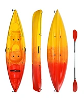 Vebreda Single Sit-on-Top Kayak with Detachable Aluminum Paddle-Yellow