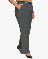 Calvin Klein Plus High-Rise Belted Wide-Leg Pants