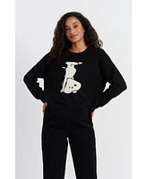 Chinti and Parker Women's & Handstand Snoopy Wool Cashmere Sweater