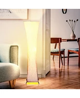 Brightech Harmony 54" Led Column Floor Lamp with Fabric Square Shade