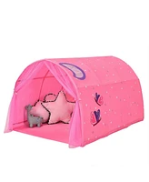 Vebreda Kids Galaxy Starry Sky Dream Portable Play Tent with Double Net Curtain-Pink