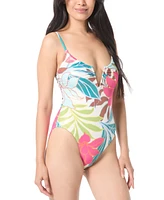 Vince Camuto Women's Printed V-Wire One-Piece Swimsuit