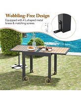 Sugift 31.5-63 Inches Extendable Patio Table for 4-6 People