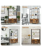 Sugift Industrial Storage Shelf with 2 Shutter Doors