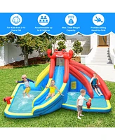 Vebreda Inflatable Water Slide Bounce House with Water Cannon with 680W Blower